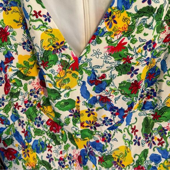 Saloni Floral Lemon Mini Dress 8 - Picture 12 of 16